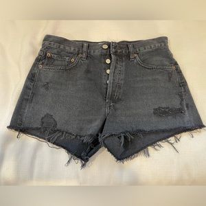 Agolde Black Denim Parker Shorts